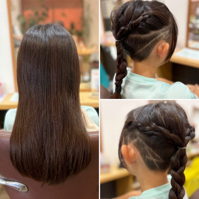 髪の毛くくると、めっちゃイメチェン😀
かっこいい！
暑い毎日、このヘアスタイルはおすすめです！

#倉敷美容室
#水島美容室
#刈り上げヘア 
#ツーブロック女子 
#刈り上げアート